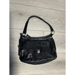 PRADA Leather Shoulder Bag Neto Leather Silver Tone Hardware Leather Embellish
